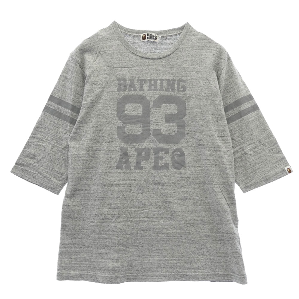 A BATHING APE アベイシングエイプ カットソー ロゴ 七分袖 カットソー グレー系 XXL【中古】