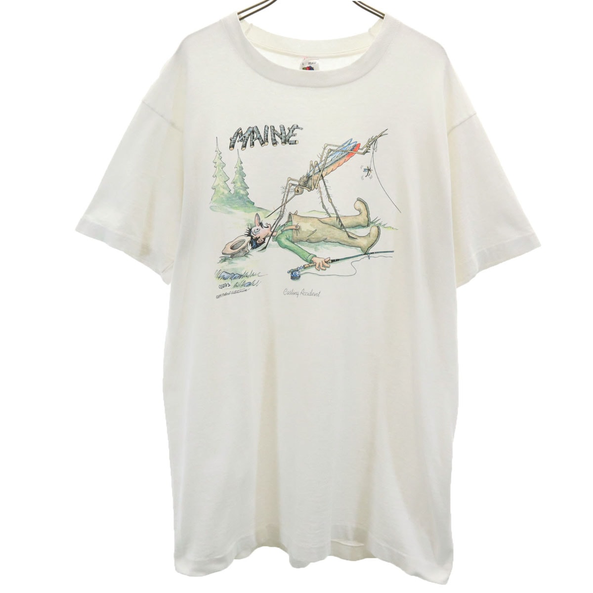 FRUIT OF THE LOOM フルーツオブザルーム 90s USA製 オールド MAINE 半袖 Tシャツ L ホワイト シングルステッチ