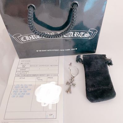 クロムハーツ タイニーCHクロス フープイヤリング(ピアス)