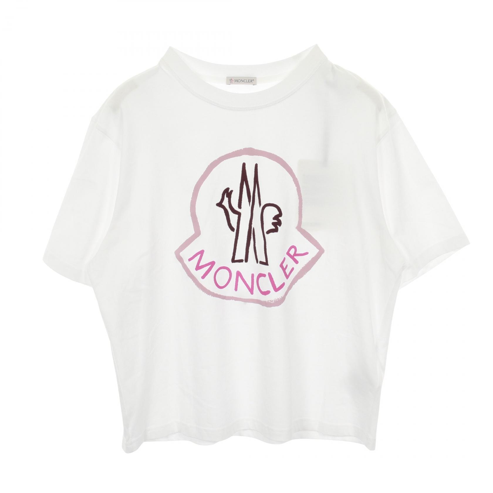 モンクレール MONCLER 半袖Tシャツ 衣料品 トップス コットン レディース ホワイト系 【中古】