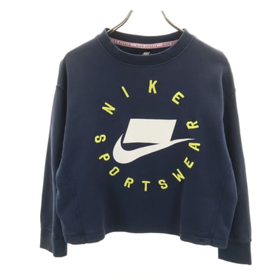 NIKE ナイキ 長袖 スウェット アンクル丈 トレーナー S ネイビー