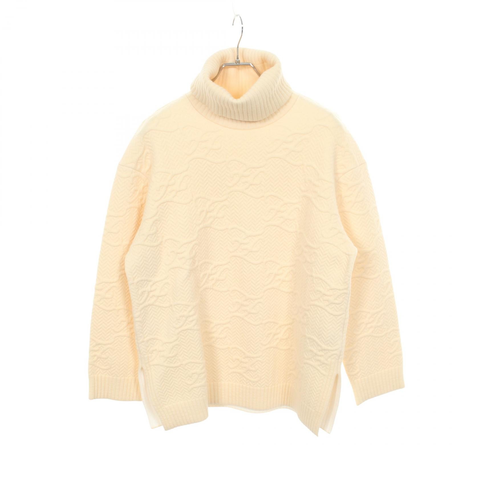 フェンディ FENDI カリグラフィ ロゴ ニット 衣料品 トップス ウール ナイロン レディース ホワイト系 【中古】