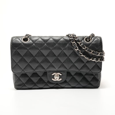 シャネル CHANEL 18番台 2013-2014 キャビアスキン マトラッセ 金具シルバー ショルダーバッグ【中古】