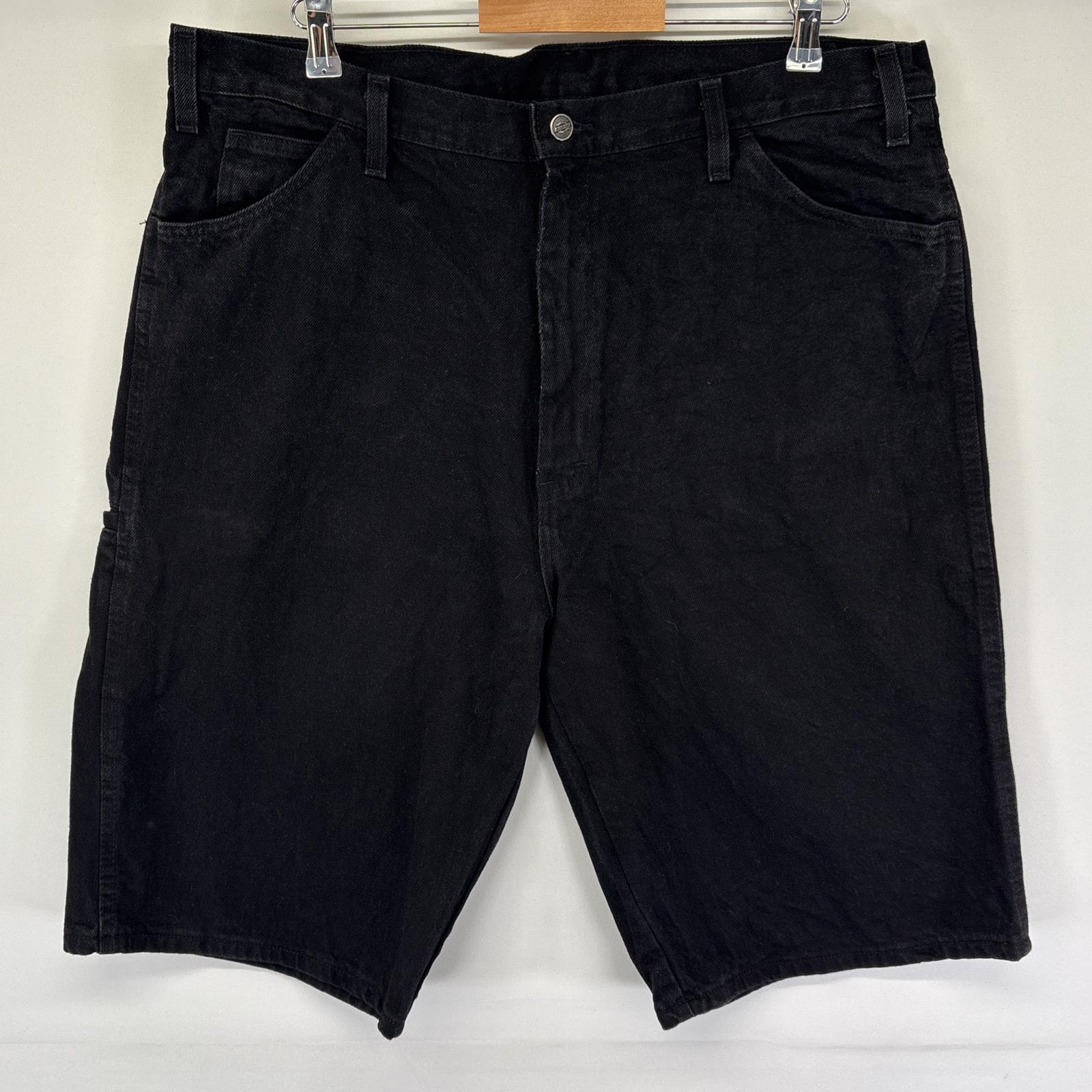 古着 ディッキーズ Dickies ショートパンツ デニム ハーフパンツ ワンポイントロゴ カーゴ ショーツ w40  ブラック メンズ