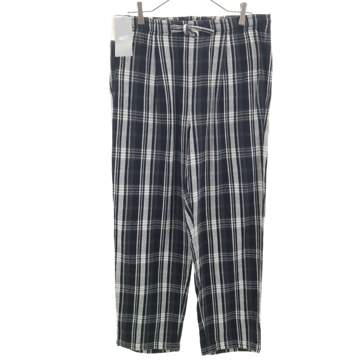 未使用 BEAMS ビームス チェック柄 コットンネル イージーパンツ M ブラック