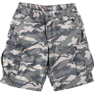 古着 カーハート Carhartt RELAXED FIT 迷彩柄 ダック カーゴショーツ ハーフパンツ メンズw34相当/eaa648107