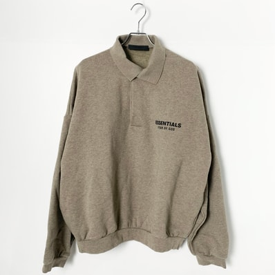 FEAR OF GOD ESSENTIALS Fleece Polo "Heather Gray"