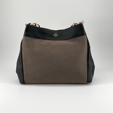 COACH(コーチ) レクシー ジャガードキャンバス F57540 トートバッグ ブラック×ミルク