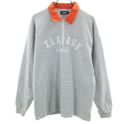 XLARGE エクストララージ 長袖 ハーフジップ ラガーシャツ L グレー