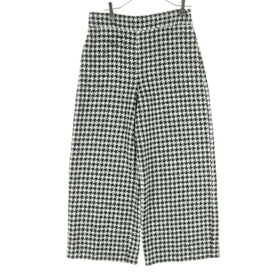 美品 ZARA ザラ 千鳥格子柄 ツイード ワイドパンツ L ブラック系