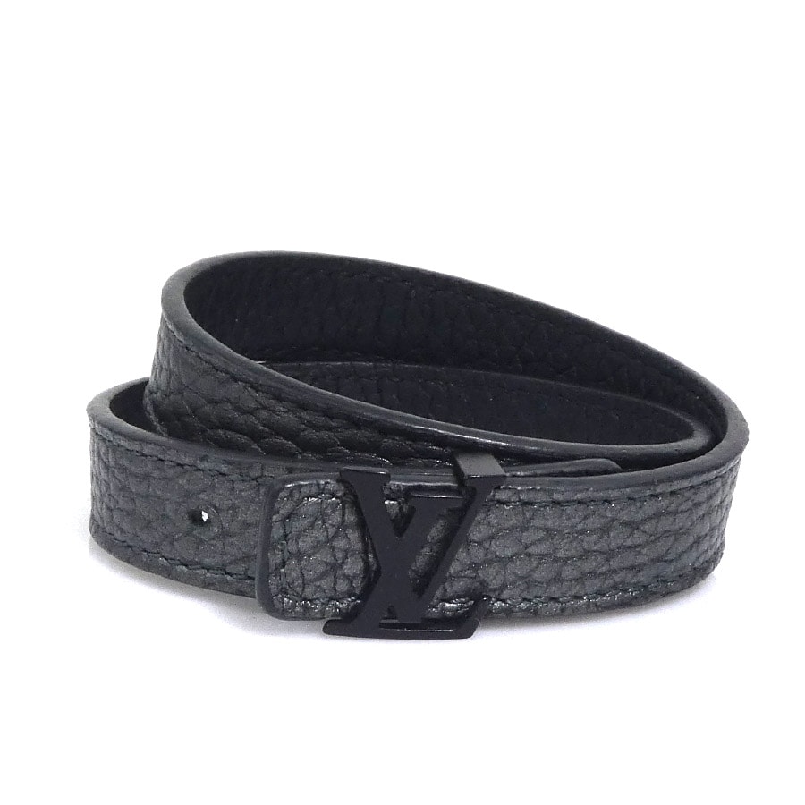 ルイ ヴィトン LOUIS VUITTON ブレスレット レザー グレー メンズ【中古】 h31927k