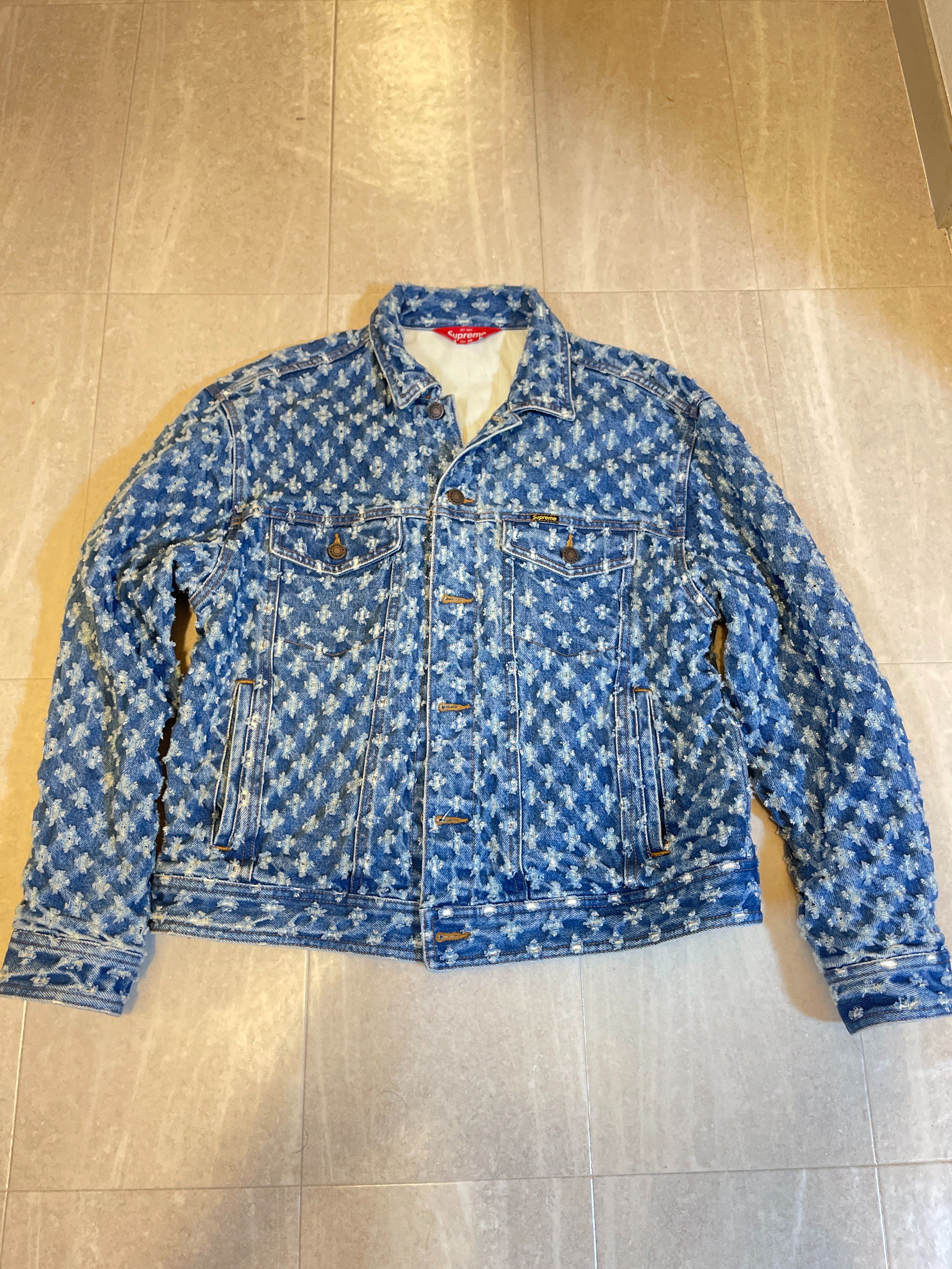 Supreme Hole Punch Denim Trucker Jacket "Blue"