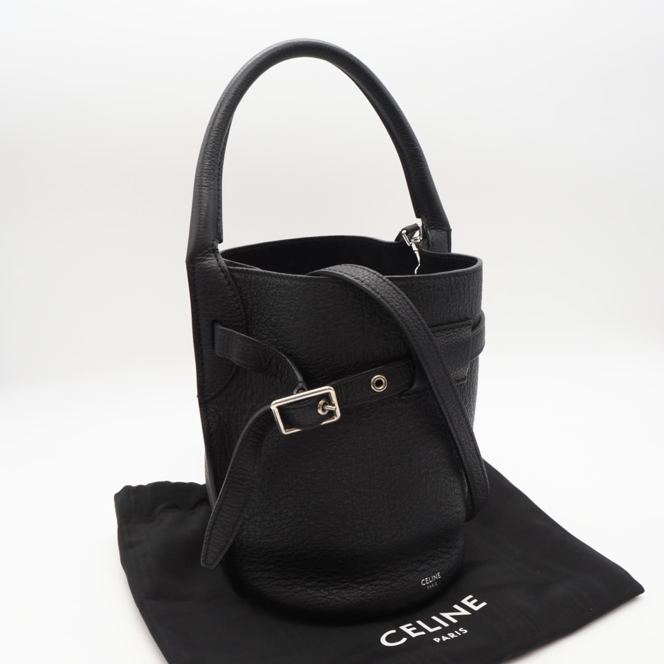 美品 CELINE セリーヌ カーフスキン ビッグバッグ バケット ナノ 187243A4U ハンドバッグ ブラック カーフレザー レディース