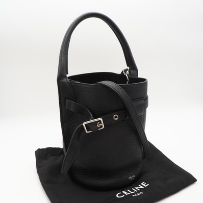美品 CELINE セリーヌ カーフスキン ビッグバッグ バケット ナノ 187243A4U ハンドバッグ ブラック カーフレザー レディース