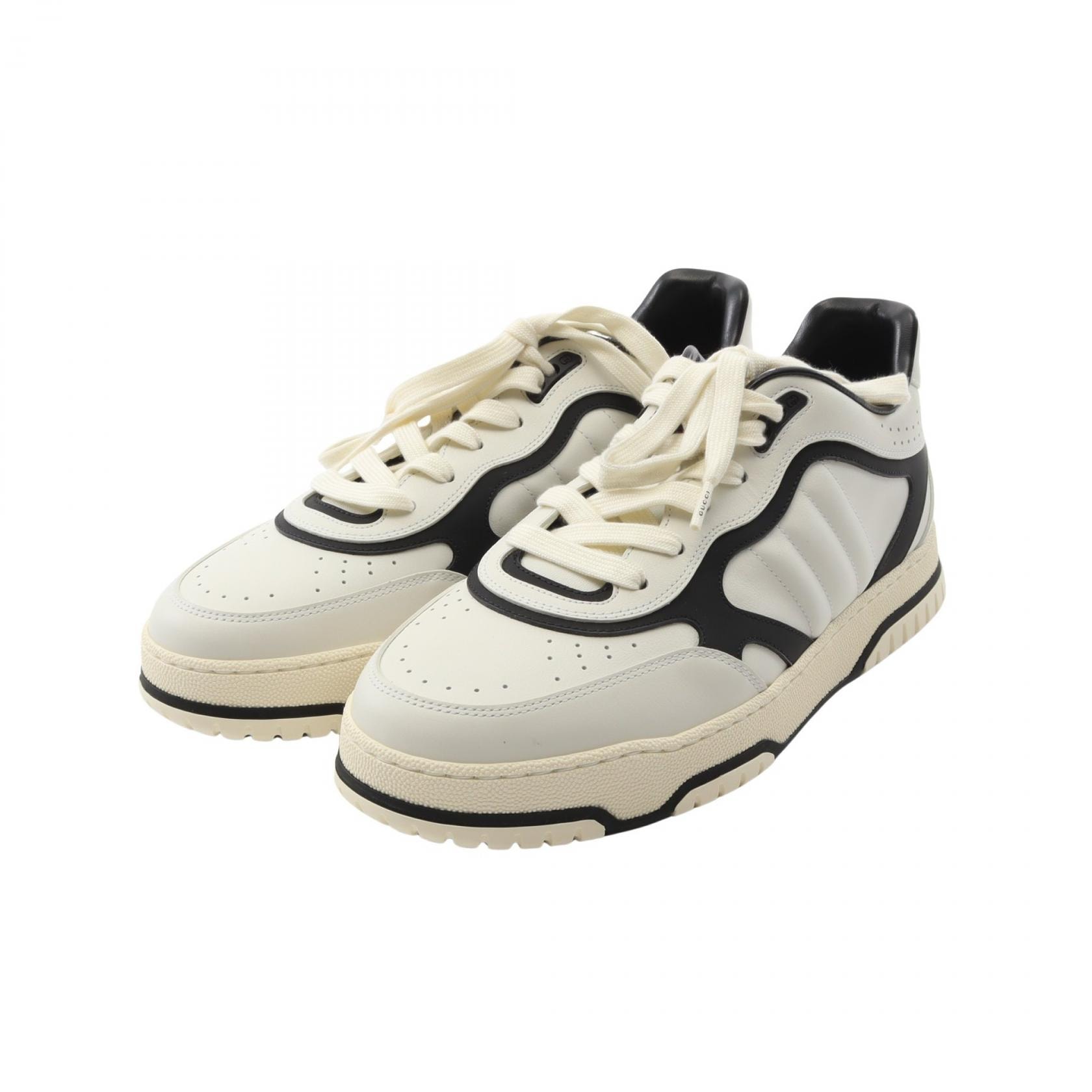 グッチ GUCCI リウェブ スニーカー 靴 レザー ファブリック メンズ ホワイト系 / ブラック系 786186 【中古】