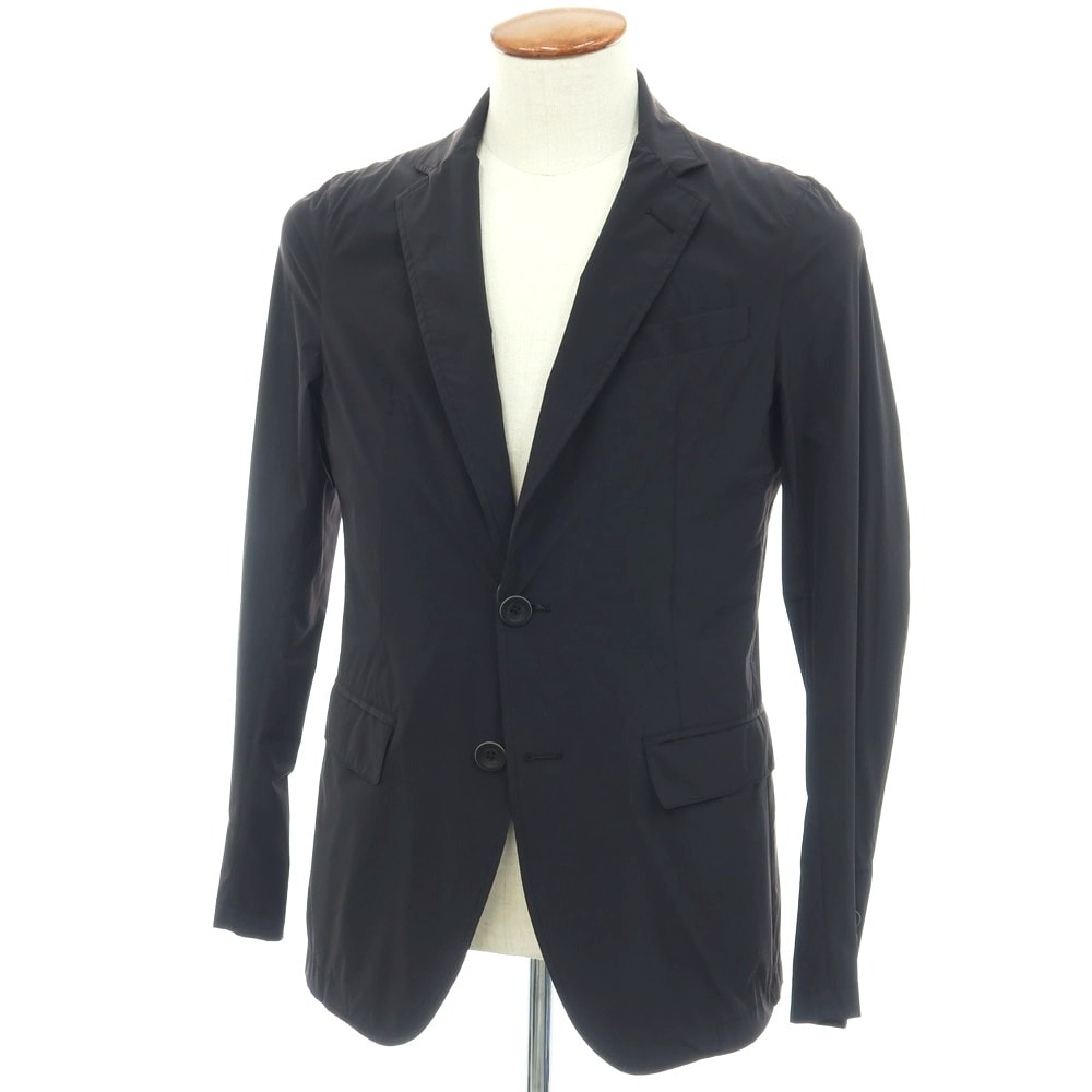 【中古】ヘルノ Herno ストレッチ ナイロン 2B カジュアルジャケット ブラック【サイズ46】【メンズ】