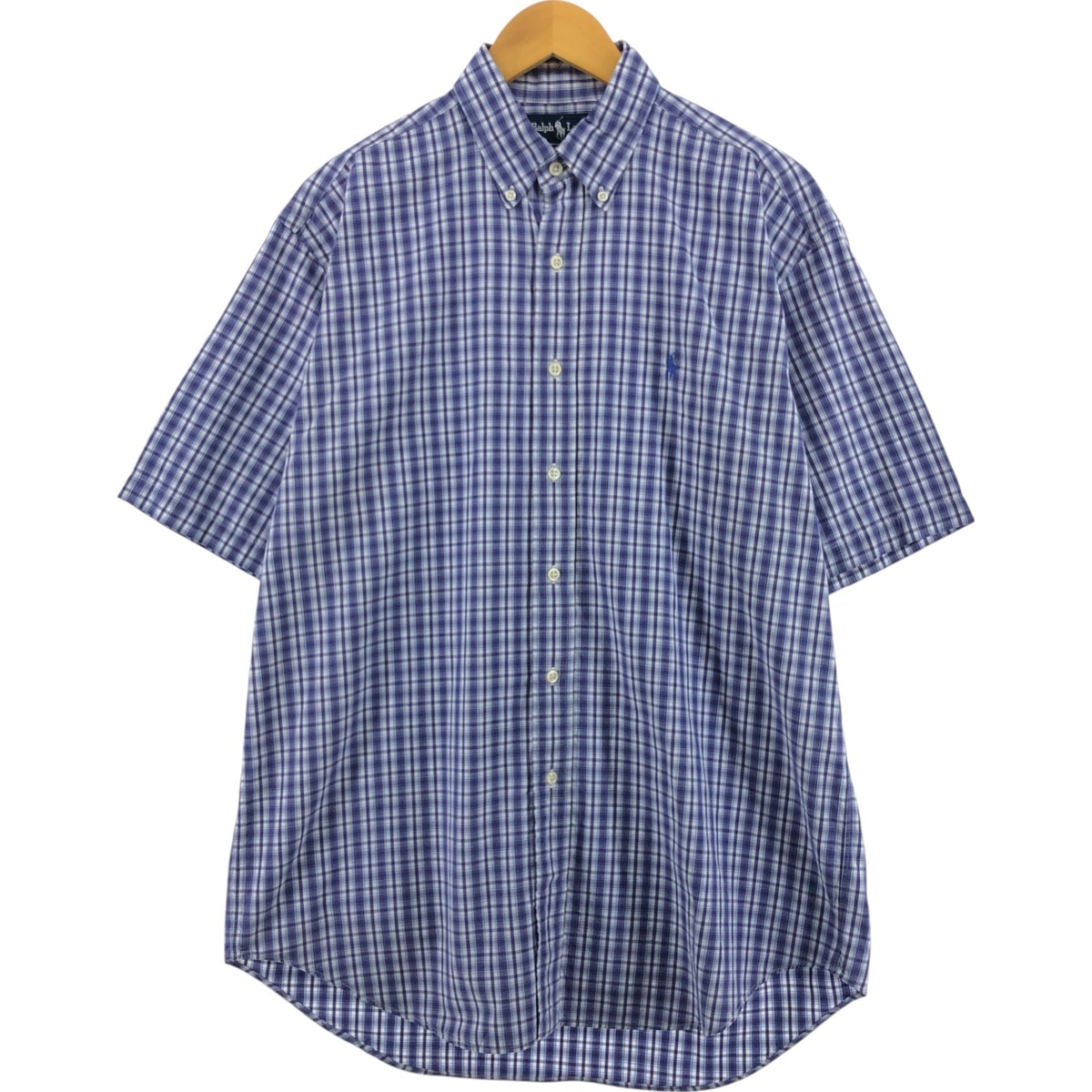 古着 ラルフローレン Ralph Lauren BLAKE 半袖 ボタンダウン チェックシャツ メンズM相当/eaa562964