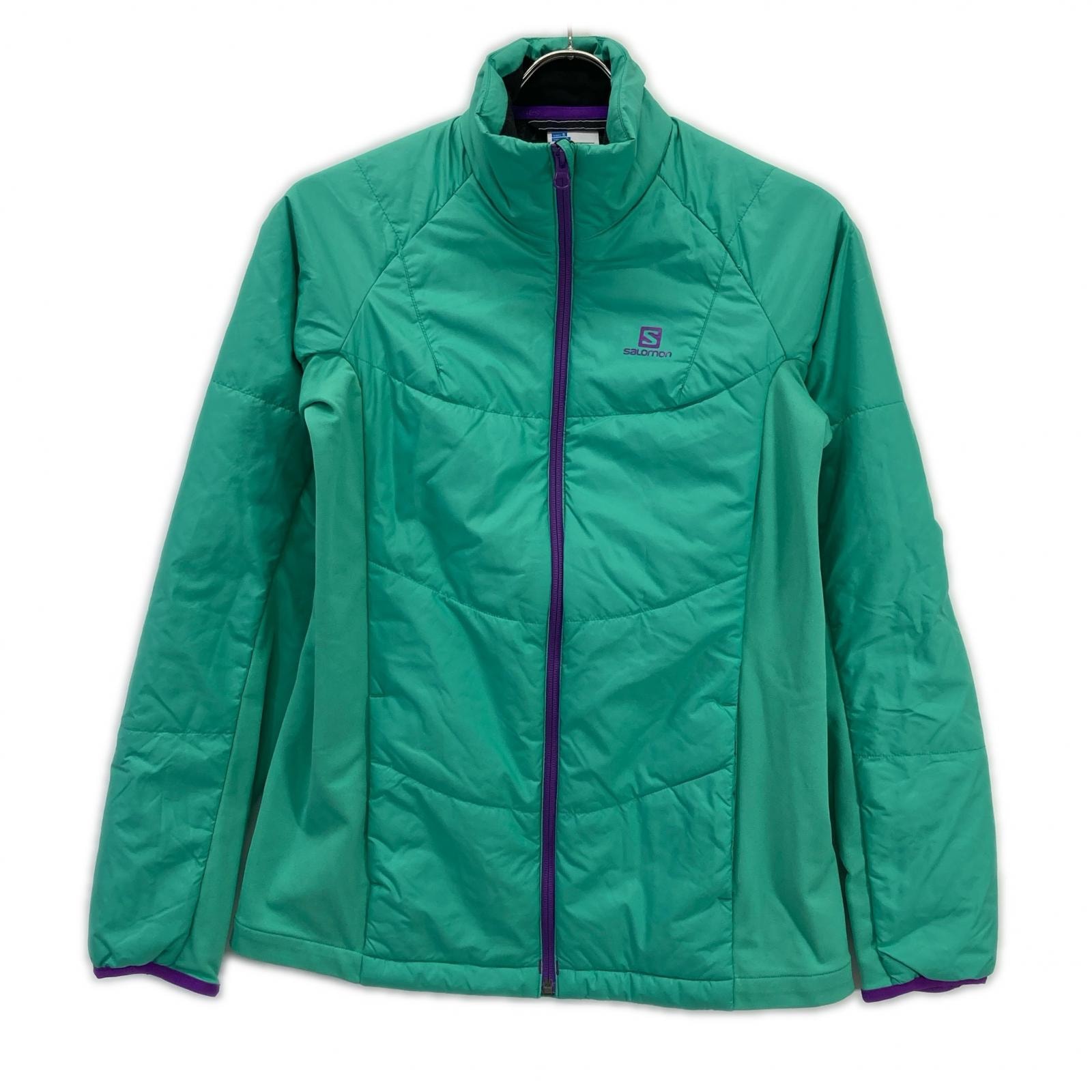 サロモン 1284452 パープル×グリーン 中綿ライナー付き PRIMALOFT ZIP JACKET S