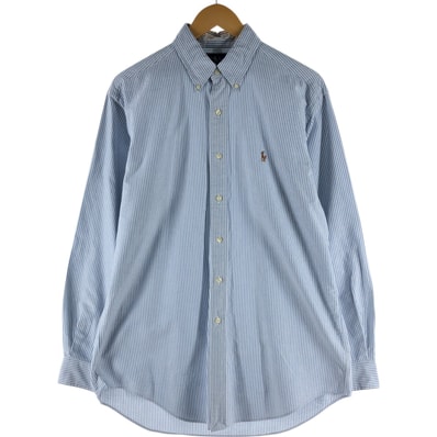 古着 ラルフローレン YARMOUTH 長袖 ボタンダウンストライプシャツ メンズM相当/eaa531005