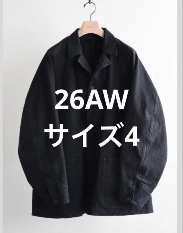 COMOLI 26AW ブラックデニム ワークジャケット サイズ4