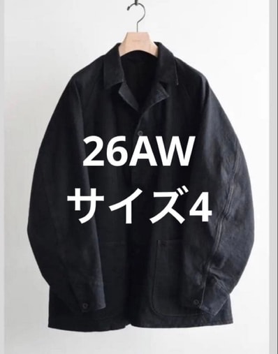 COMOLI 26AW ブラックデニム ワークジャケット サイズ4