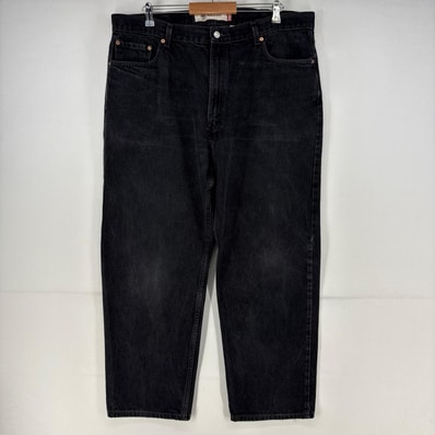 古着 リーバイス Levi's デニム パンツ 5ポケット 550 ブラックデニム テーパード ジップ 大きいサイズ バギー w42 L32 ブラック メンズ