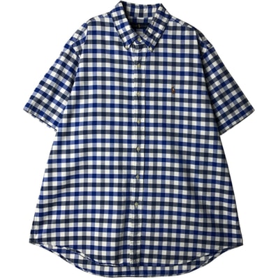古着 ラルフローレン Ralph Lauren 半袖 ボタンダウン チェックシャツ メンズXL相当/eaa640689