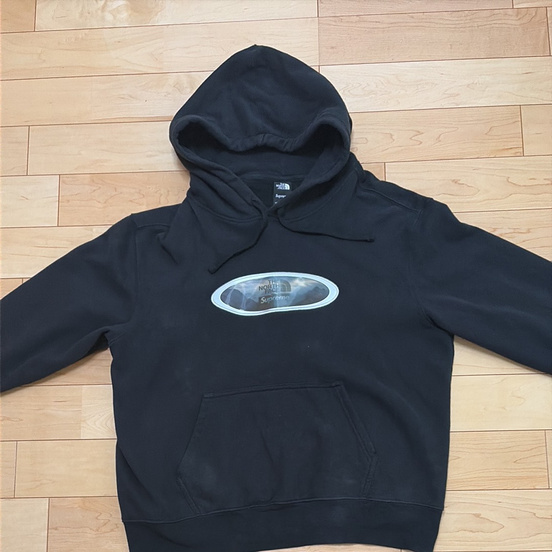 Supreme x The North Face Lenticular Mountains Hooded Sweatshirt "Black"