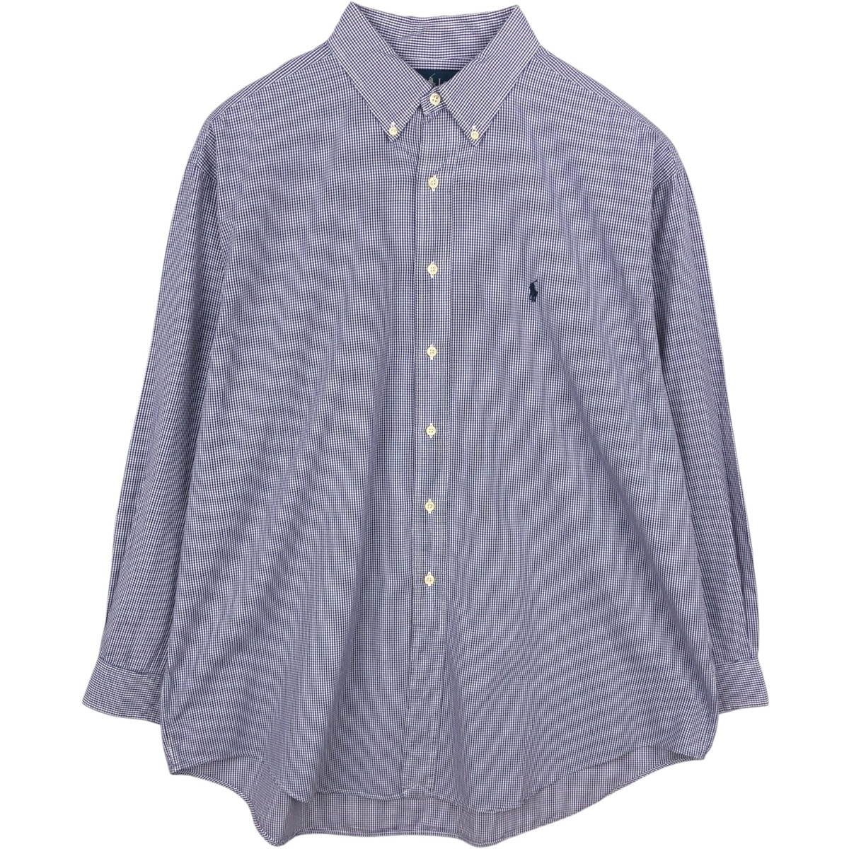 古着 ラルフローレン Ralph Lauren YARMOUTH ギンガムチェック 長袖 ボタンダウンチェックシャツ メンズXL相当/eaa649971