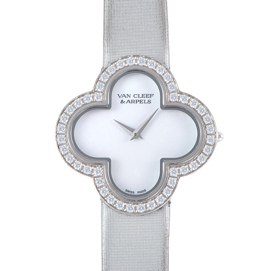 Van Cleef & Arpels ヴァンクリーフ&アーペル アルハンブラ ミディアムモデル ウォッチ VCARF52700 336374 K18WG【中古】