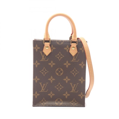 ルイ・ヴィトン LOUIS VUITTON プティット サックプラ 2WAY ハンドバッグ バッグ PVCコーティングキャンバス レザー モノグラム レディース ブラウン系 M69442 【中古】