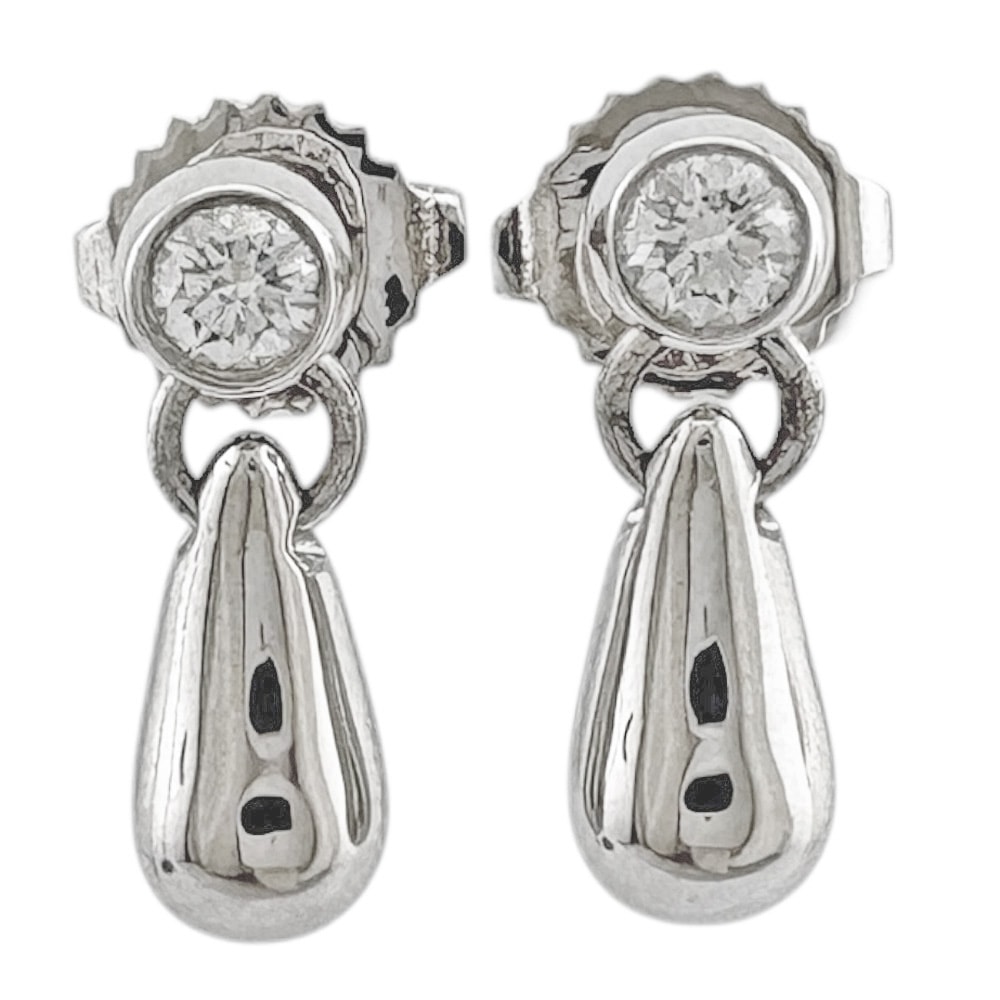 ティファニー ティアドロップ ピアス Pt950プラチナ ダイヤモンド レディース TIFFANY&Co. 中古