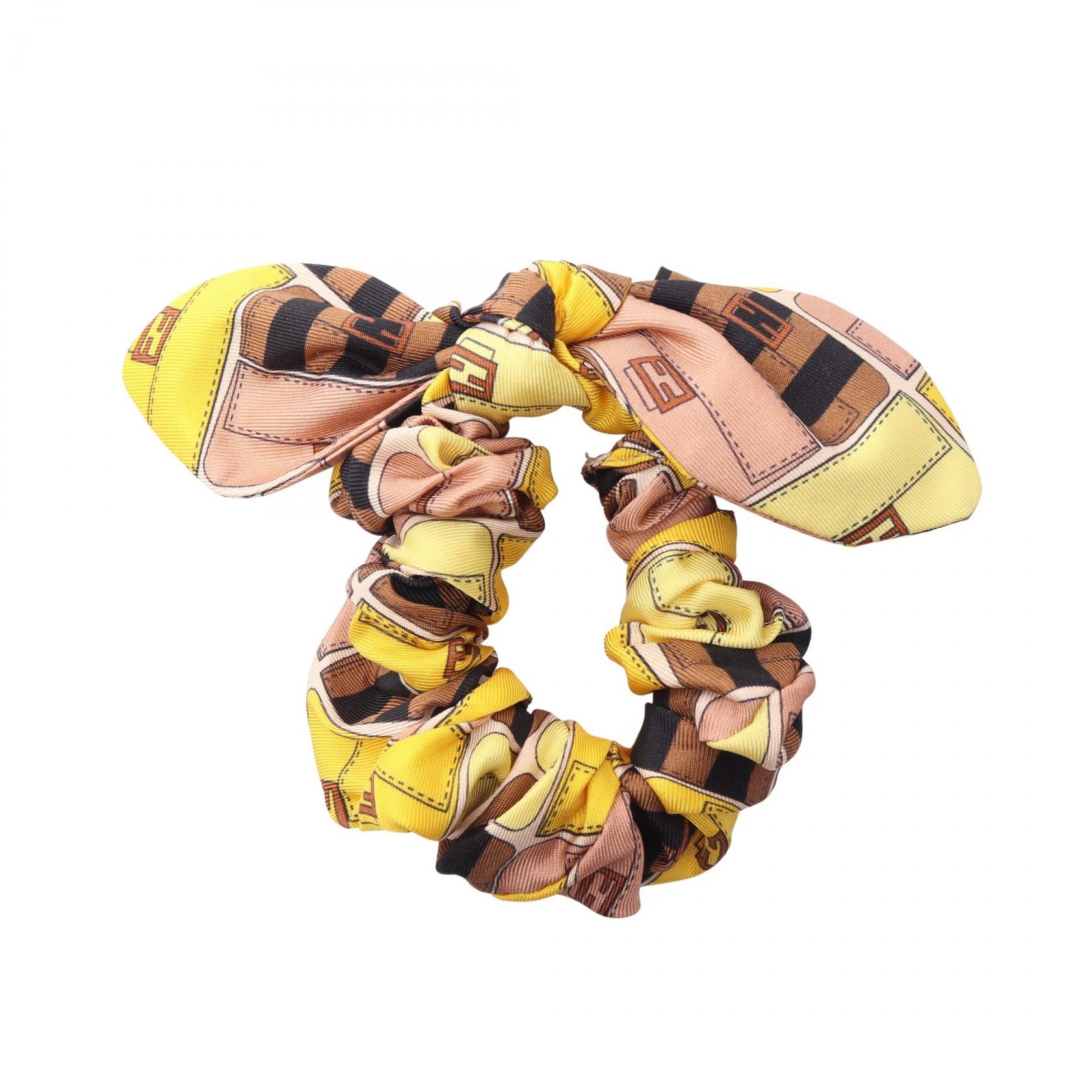 フェンディ FENDI 総柄 シュシュ 衣料品 シルク レディース イエロー系 / ブラウン系 / マルチカラー 【中古】