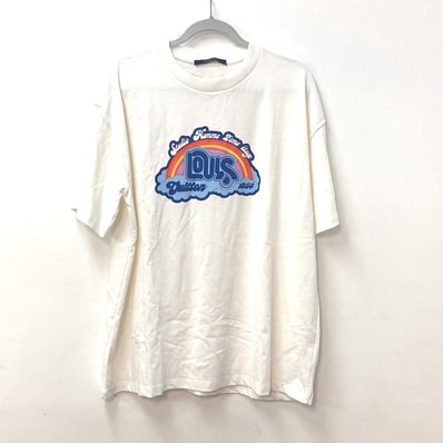 ルイヴィトン LOUIS VUITTON レインボープリンテッドTシャツ 1AB4UP 23SS アパレル トップス 半袖Tシャツ コットン ホワイト 美品