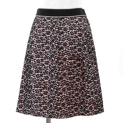 グッチ 総柄 レース スカート レディース ピンク ブラック 40 GUCCI