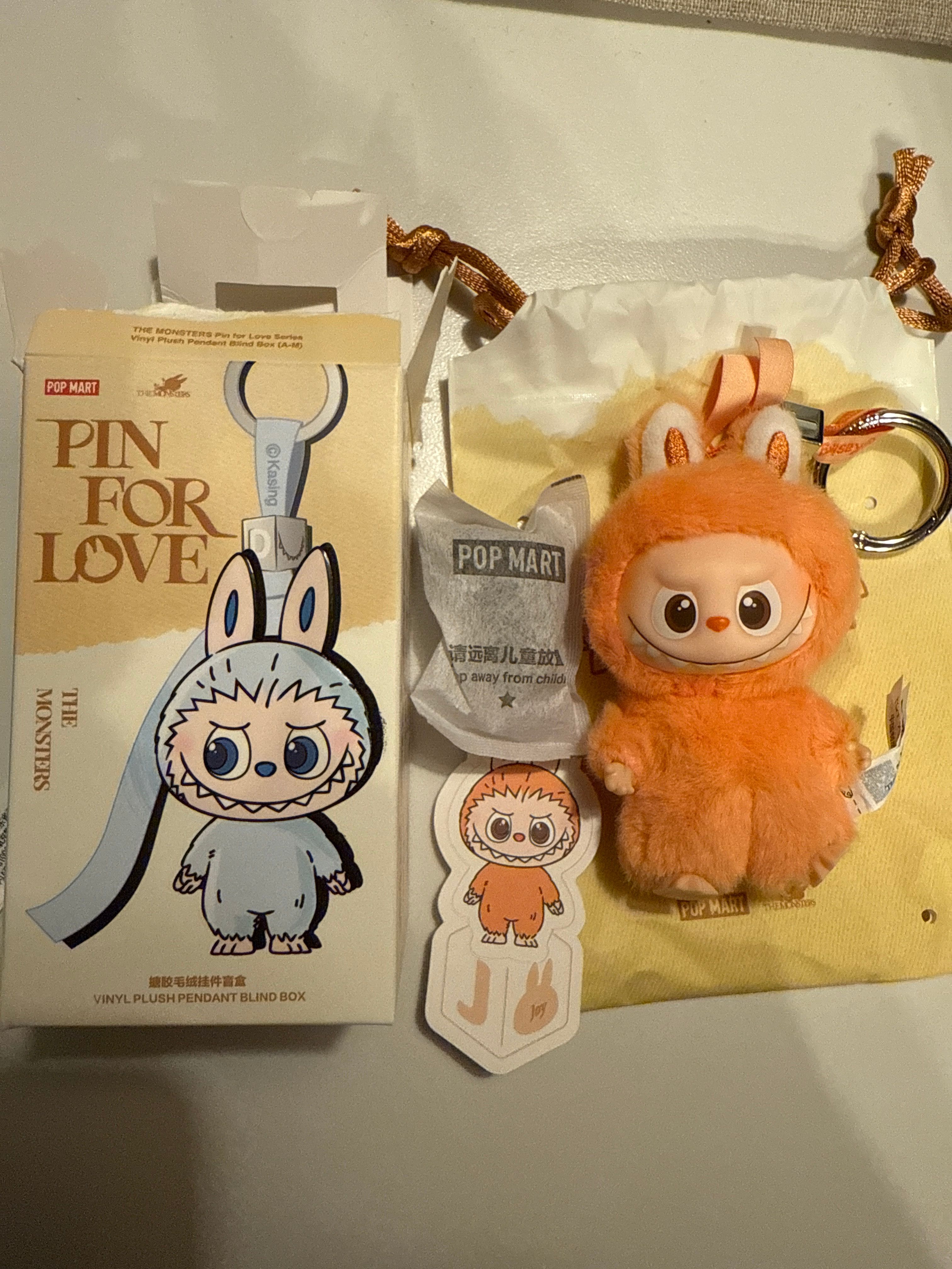 POP MART THE MONSTERS (LABUBU) Pin for Love Series-Vinyl Plush Pendant (A-M) J