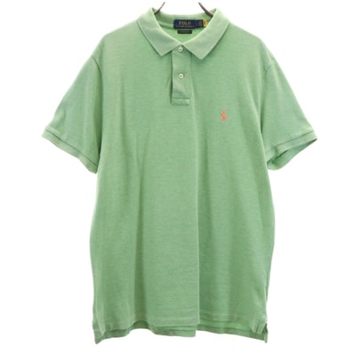 POLO RALPH LAUREN ポロラルフローレン 半袖 カスタムスリムフィット ポロシャツ L 黄緑系 鹿の子