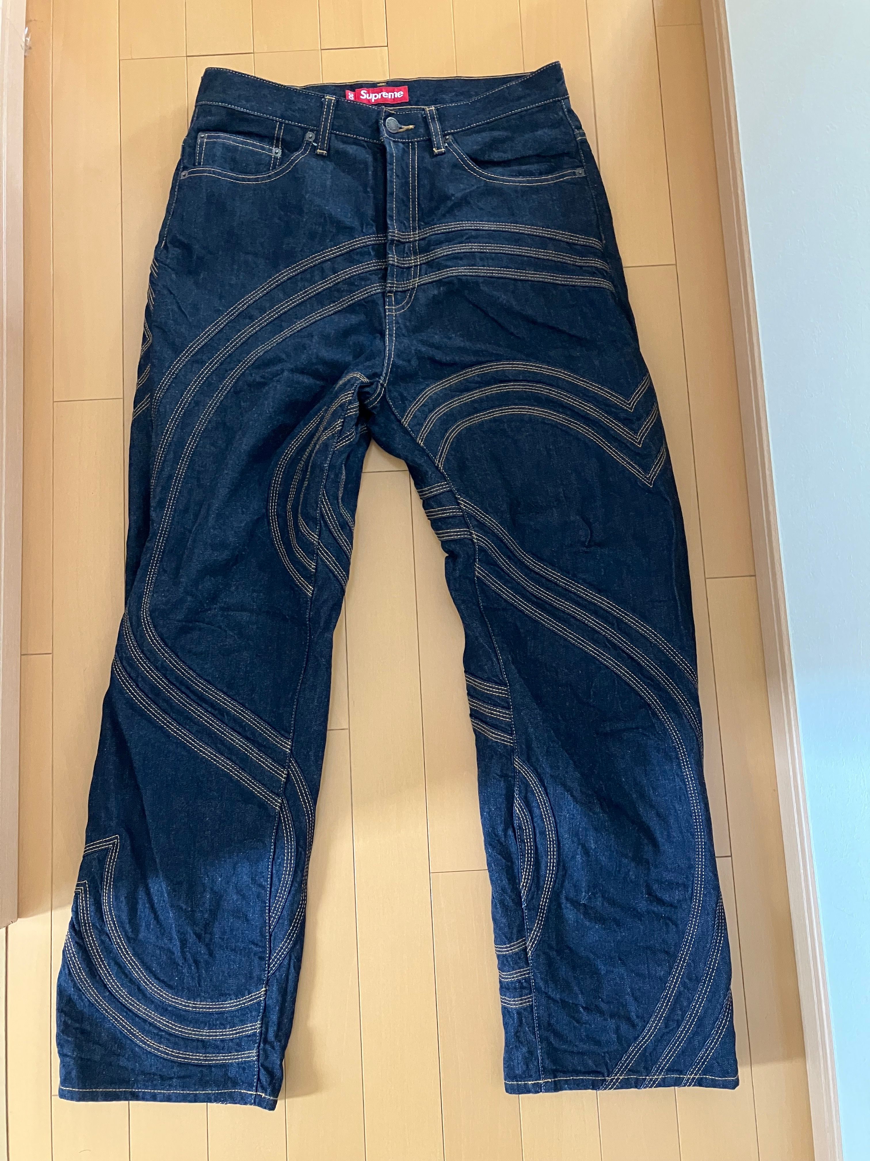Supreme S Logo Rigid Baggy Jean "Rigid Indigo"