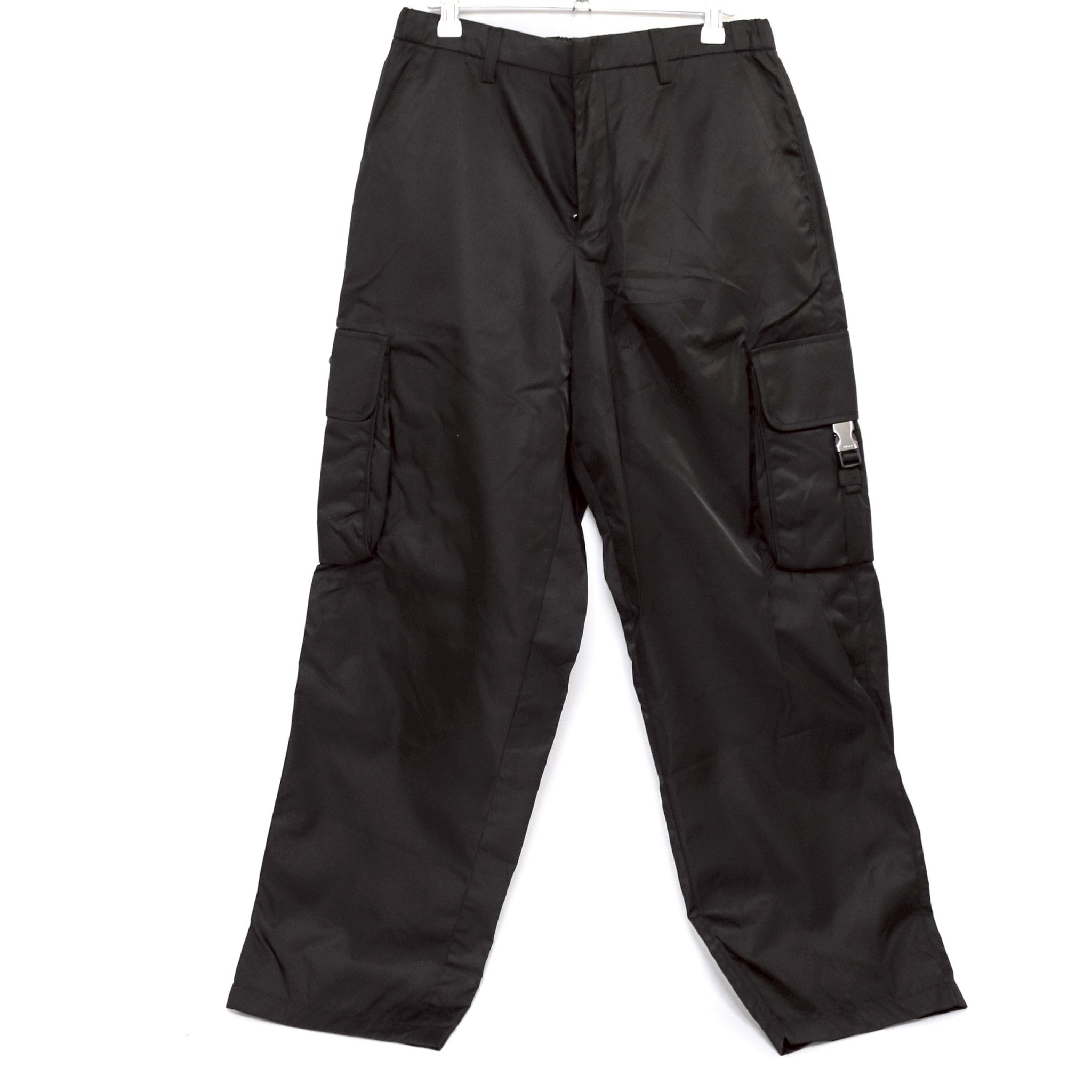 【極品】PRADA プラダ カーゴパンツ SPH214 ブラック RFID 42