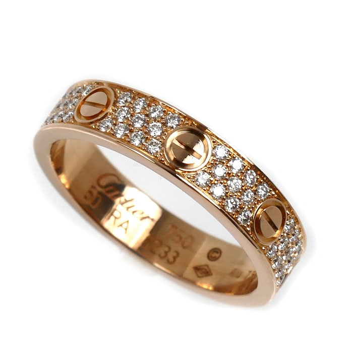 CARTIER カルティエ K18PG ピンクゴールド ミニラブ ダイヤ リング・指輪 B4085850 ダイヤモンド 10号 50 3.8g レディース【中古】【美品】