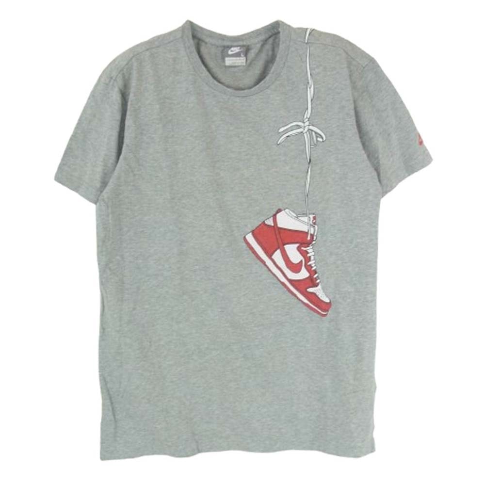 NIKE ナイキ Tシャツ ジャンプマンタグ  肩掛けジョーダン 復刻 プリント Tシャツ グレー系 L【中古】
