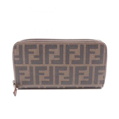 フェンディ FENDI ズッカ ラウンド長財布 財布 レザー PVC レディース ブラウン系 / ブラック系 【中古】
