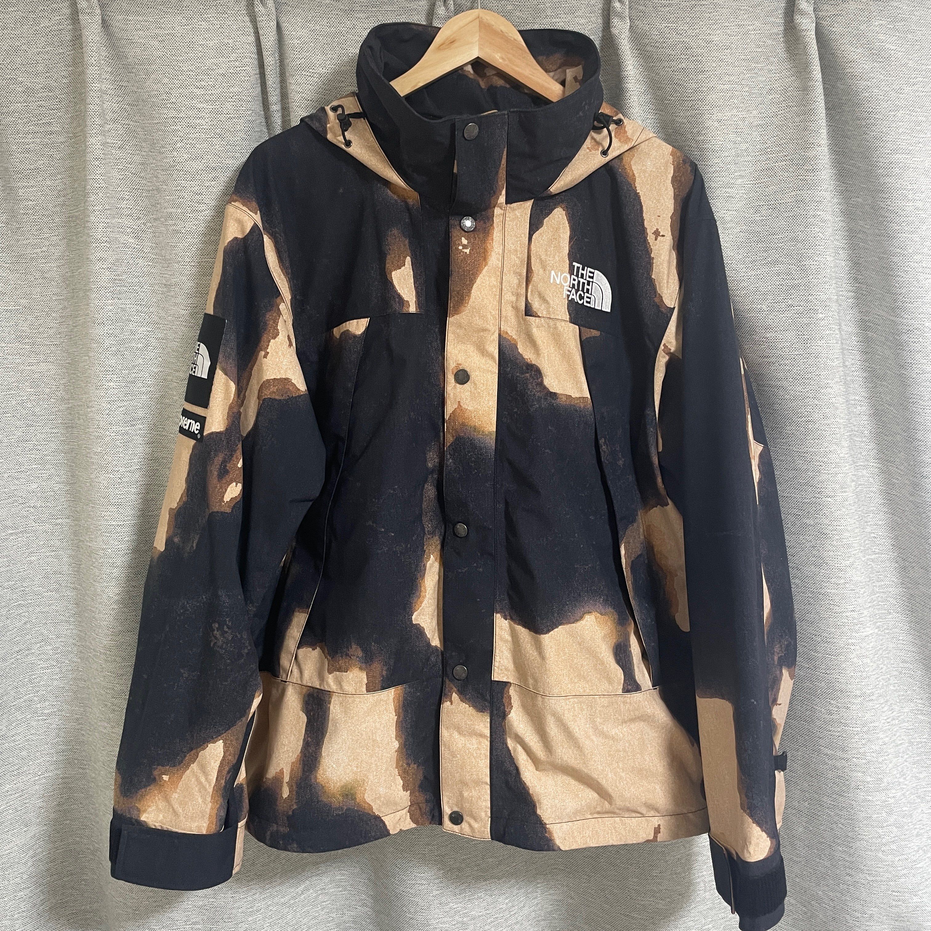 Supreme x The North Face Bleached Denim Print Mountain Jacket "Black"