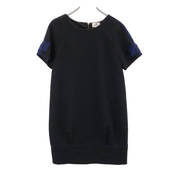 LANVIN ランバン 日本製 半袖 ワンピース 38 ネイビー
