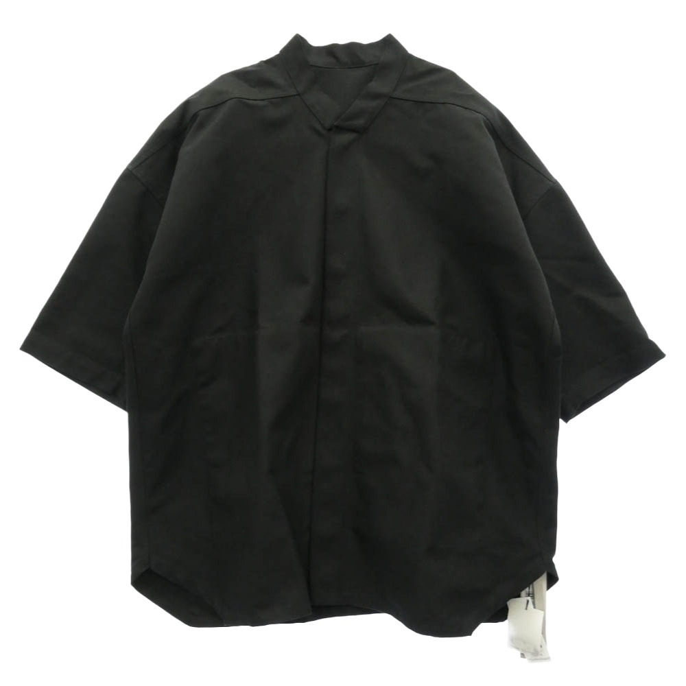 Rick Owens リックオウエンス 26SS RU01F2726-CDU CDU素材 Jumbo Faun Shirt ジャンボ シャツ ハーフスリーブ ジャケット ブラック系 46【中古】