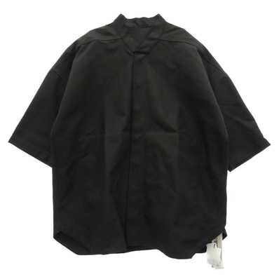 Rick Owens リックオウエンス 26SS RU01F2726-CDU CDU素材 Jumbo Faun Shirt ジャンボ シャツ ハーフスリーブ ジャケット ブラック系 46【中古】