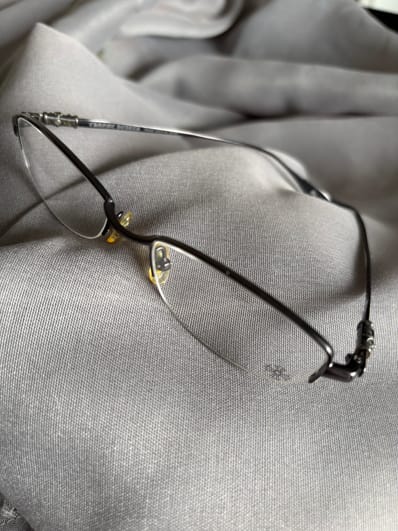 Chrome Hearts 51 17-137 CH Cross Temple Metal Half Rim "Black/Silver"