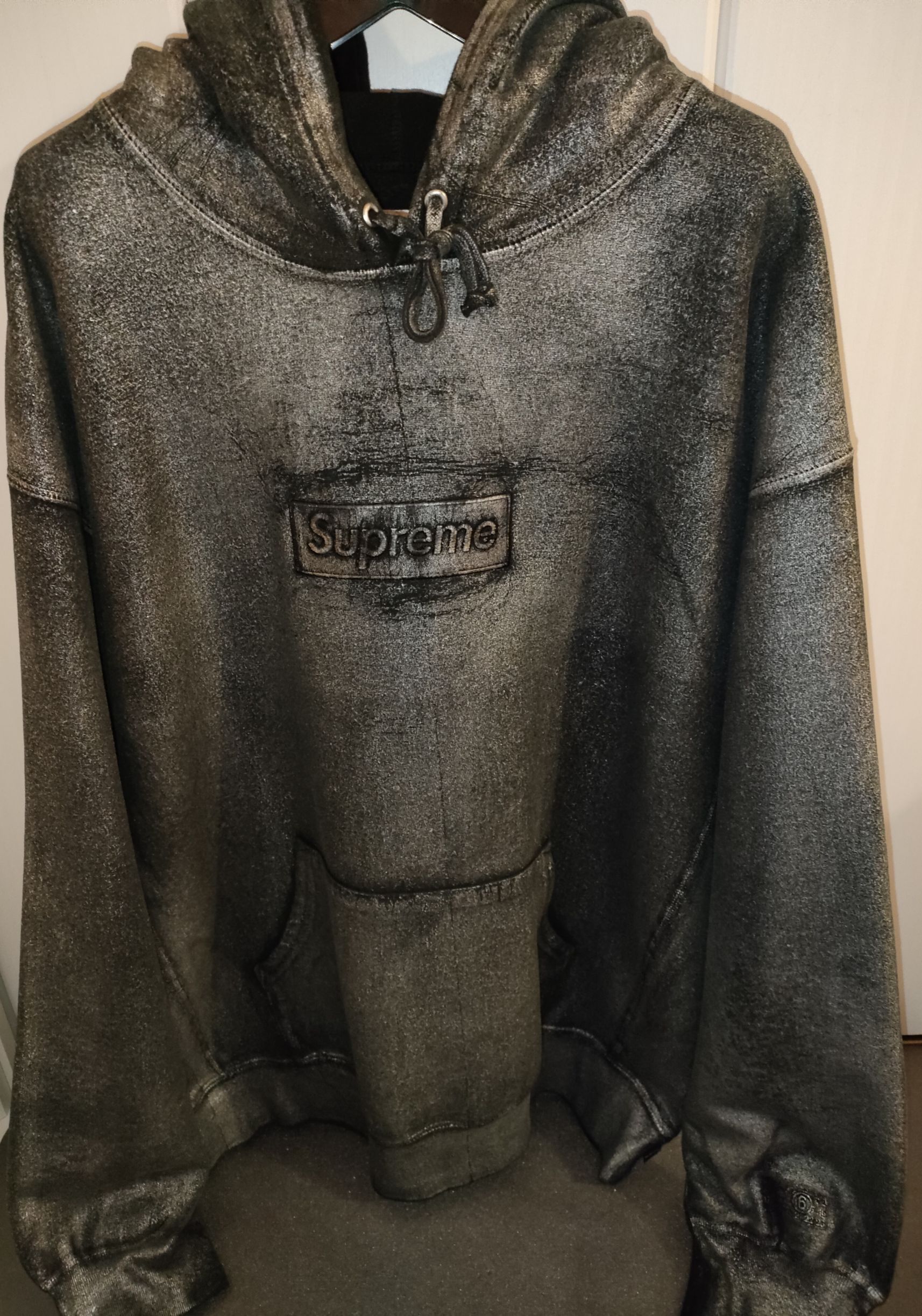 Supreme x MM6 Maison Margiela Foil Box Logo Hooded Sweatshirt "Black"