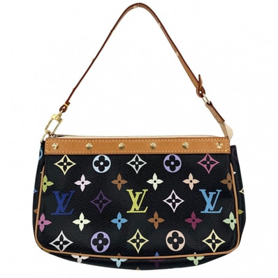 LOUIS VUITTON ルイヴィトン ハンドバッグ ポシェットアクセソワール アクセサリーポーチ 肩掛け ブラック 黒 M92648 モノグラムマルチカラー ノワール マルチカラー ゴールド金具 レディース【中古品】