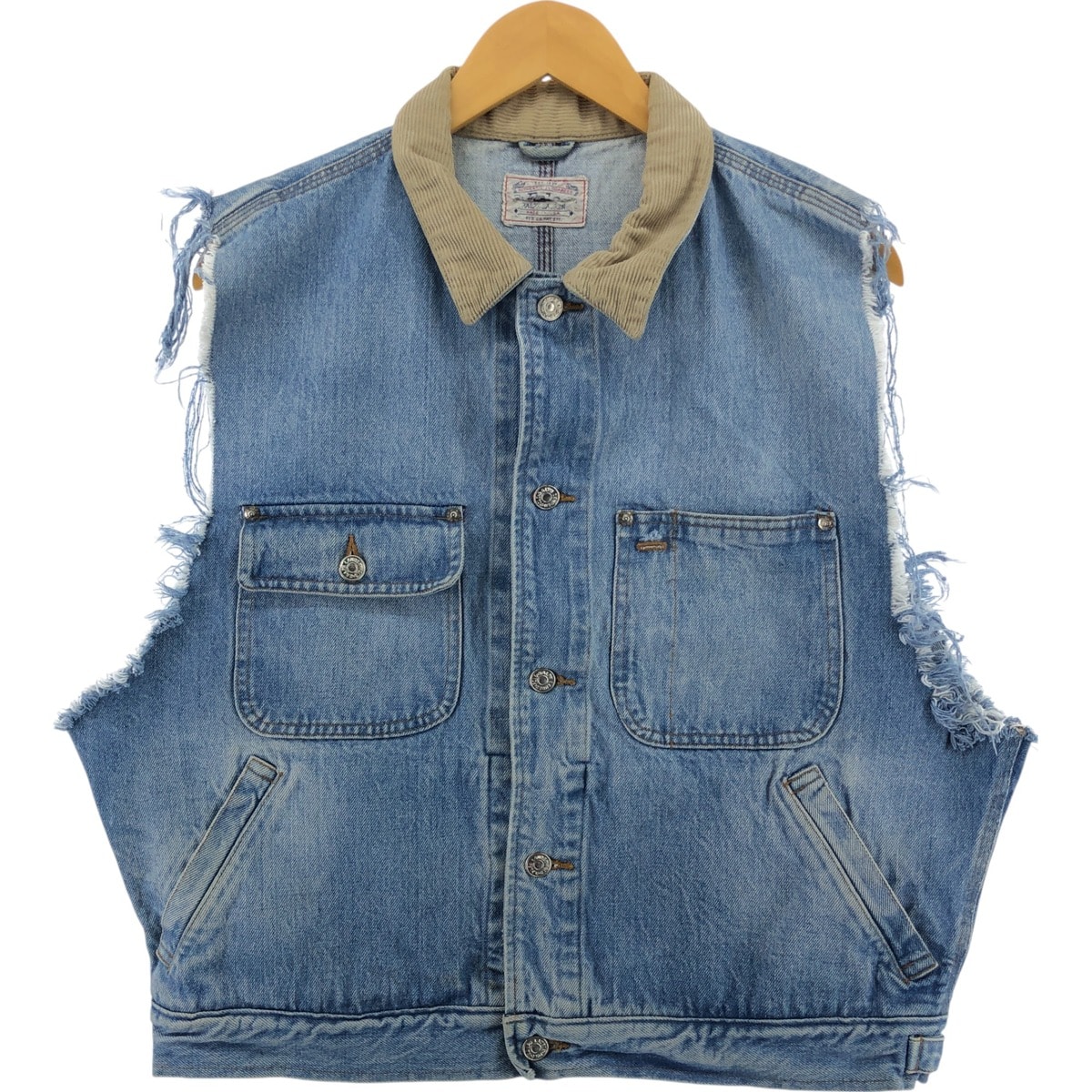 古着 ラルフローレン Ralph Lauren POLO RALPH LAUREN カットオフ デニムベスト USA製 メンズL相当/eaa537230